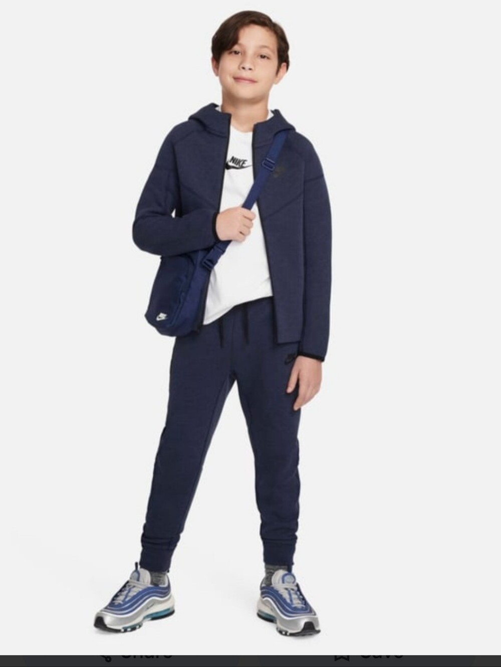 Nike Sportswear Big Kids Tech Fleece Tracksuit Set Youth Large Obsidian Heather